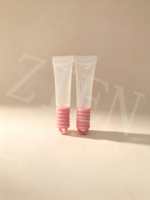 Tube cosmétique PE 19 mm 8 à 15 ml pour baume à lèvres, personnalisable OEM/ODM, avec capuchon à vis côtelé et anse de suspension, emballage pour soins des lèvres