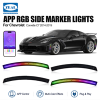 Feux de position latéraux LED avant et arrière RVB en gros pour Chevrolet Corvette C7 2014-2019, lentille fumée, fourniture d'usine