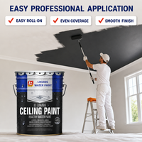 Peinture murale et de plafond intérieure à l'émulsion acrylique noire de haute qualité, revêtement liquide haute couvrance pour application au pinceau ou au pulvérisateur