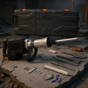 Martillo Demoledor Eléctrico de 2800 W y 1200 BPM SDS Max, Taladro Industrial para Demolición con Estuche de Transporte, Guantes y Cinceles - Product Image 2