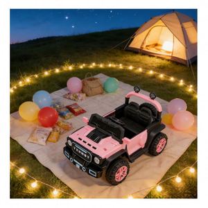 Kids Electric Stage Light Ride-On Car 4 Wheels Quad 390 Motor 12V7.0Ah Battery App Control <b>USB</b> Music Flash Beam Shock Plastic - Product Image 5