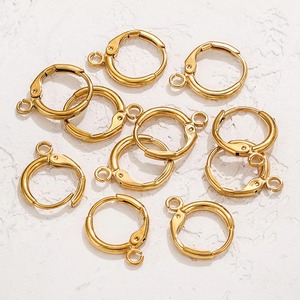High Quality 18K Gold Plated Stainless Steel Ear Hooks with Loop Earring Findings for DIY <strong>Jewelry</strong> Making <strong>Supplies</strong> Wholesale - Product Image 1