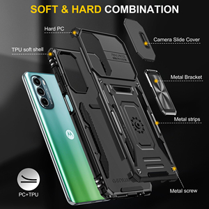 Funda de teléfono con armadura a prueba de golpes para cámara deslizante para Motorola G54 G14 G42 E13 G73 G13 G53 E22 G32 <span class=keywords><strong>G22</strong></span> soporte de anillo de Metal magnético - Product Image 6