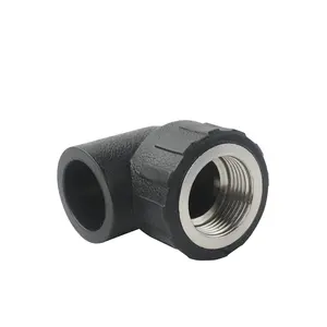 Black HDPE pipe wire elbow fittings 90 degree elbow with internal thread Connect the pipe to the elbow