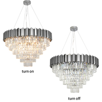 Iralan Meerosee — Lustre en cristal acier inoxydable et chromé, produit de luxe, éclairage d'intérieur, luminaire décoratif de plafond, MD85599