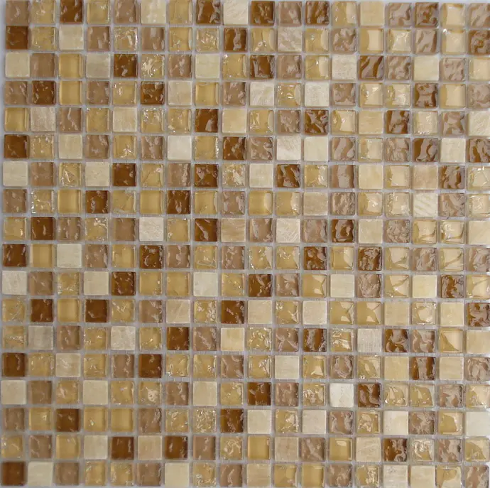 Bagno Onyx di Pietra E Marrone Tessere di Mosaico di Vetro, GS61