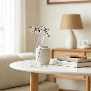 حامل نظارات عصري شفاف من الأكريليك، رف عرض للنظارات موفر للمساحة - Product Image 1