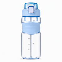 Bouteille d'eau infuseur de fruits Tritan sans BPA de 750 ml avec double couvercle, paille et verrou de sécurité pour la gym, les voyages et l'extérieur