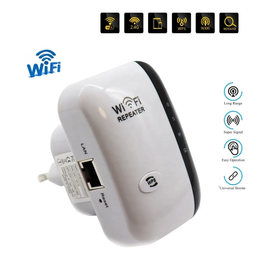 Répéteur Wifi sans fil Amplificateur Wifi Routeur d'extension Wifi longue portée Répéteur Wi fi 300Mbps Booster Wi-fi Point d'accès