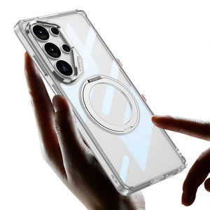 Funda para S26 Ultra con Anillo Magnético y Soporte Giratorio, Compatible con S25, Original GKK, Transparente, TPU+PC, Color Puro, Protección de Cámara - Product Image 4