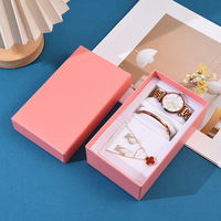 Cajas de papel minimalistas de primera calidad para joyería, 5 unidades/juego, con esponja para guardar relojes, pendientes, pulseras, collares, regalos de cumpleaños, embalaje