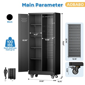 Armoires à outils métalliques robustes pour garage - Rangement d'atelier, structure démontable, service OEM, revêtement électrostatique en poudre - Product Image 3