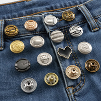 Boutons personnalisés gravés avec logo, en alliage de zinc, laiton, métal, 12mm-20mm, rivets en strass dorés, boutons pour jeans en denim, pour vêtements, Baju Melayu