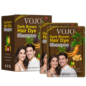 VOJO Shampoo Colorante per Capelli <span class=keywords><strong>Castano</strong></span> Scuro in Bustina 25ml*10 Formula Naturale a Base Vegetale Senza Ammoniaca Vendita all'Ingrosso Diretta dalla Fabbrica - Product Image 1