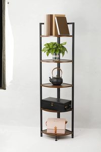 Bibliothèque moderne de luxe à 5 étages avec cadre en métal et panneaux en bois pour meubles de maison, bar, entrepôt, affichage de plantes, fleurs et livres - Product Image 6