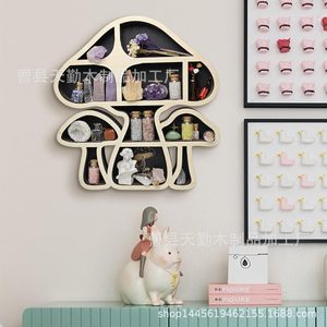 Wooden storage <b>rack</b>, simple mushroom shape, crystal stone storage <b>rack</b>, new solid wood home living room decorative <b>shelf</b>. - Product Image 2