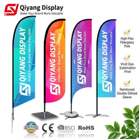 Drapeau de plage en forme de larme à double face avec logo personnalisé, bannière publicitaire extérieure, impression par sublimation, expositions, événements