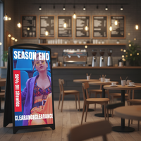 Support d'affichage numérique portable d'extérieur et d'intérieur IP65 avec écran tactile LCD sur roulettes, prise en charge SDK pour la publicité sur panneaux d'affichage (OEM/Agence)