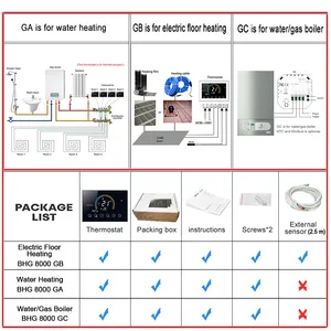 Thermostat d'ambiance intelligent Wi-Fi TUYA avec grand écran couleur, programmable, compatible avec le chauffage et le refroidissement, compatible avec <span class=keywords><strong>Alexa</strong></span> - Product Image 3