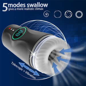 Brinquedos sexuais quentes masturbação masculina telescópica com masturbadores voz adultos brinquedos sexuais para o homem masturbando máquinas elétricas - Product Image 3