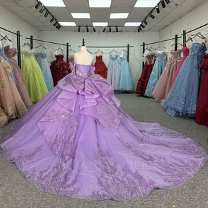 Dy6918 <b>Glittering</b> Lilac Quinceanera Dresses Luxury Crystal Lace Flowers Vestidos De 15 Anos Birthday Party Jancember - Product Image 4