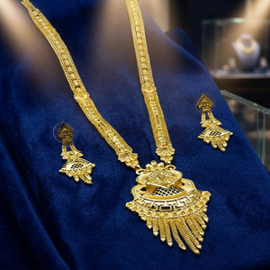Collares de Latón al por Mayor, Chapados en Oro de 14K, 18K y 24K, Collares Largos con Diseño Floral Tradicional, Conjunto de Joyería - Product Image 3