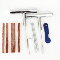 Kits de herramientas de reparación de neumáticos con mango sólido de acero portátil con juego de 7 piezas