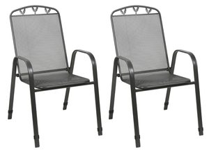 Fauteuil de jardin moderne en fer <span class=keywords><strong>anthracite</strong></span> avec assise et dossier en treillis métallique, empilable, durable, de qualité commerciale, confortable et imperméable pour parc - Product Image 2