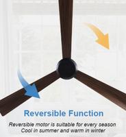 Ventilateur de plafond décoratif électrique Fatasy Wifi Bldc DC LINKWAY à montage encastré, grand moteur puissant, pour terrasse en bois, avec télécommande