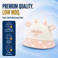 Casquette de baseball pour bébé et tout-petit avec design 3D en forme de corne de bœuf, bord souple, chapeau de soleil d'été respirant pour garçons et filles