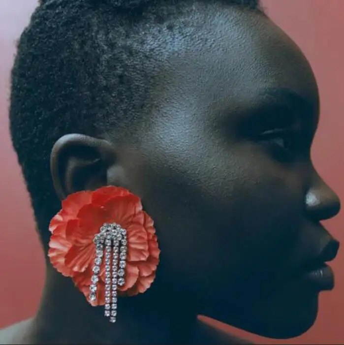 Za Newest design Bohemian Colorful Fan flower Shaped crystal Earrings Drop Dangle Boho Statement Earrings for Women