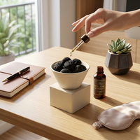 Diffuseur d'aromathérapie de luxe en pierre de lave, support en céramique en forme de cube, diffuseur d'huiles essentielles pour l'intérieur de la maison