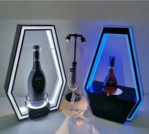 LED beleuchtete Liquor Bottle Display beleuchtete Stand Parfüm Flasche Display Stand Regal Led Flasche Glorifier für Home Bar