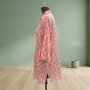 <b>Women</b>’s Printed Cotton Shirt <b>Dress</b> – Casual Loose Fit Midi <b>Dress</b> With Back Detailing - Product Image 3