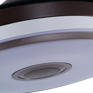 Ventilateur de plafond LED café noir de 48 pouces simple traditionnel pour bureau d'hôtel pour musique Bluetooth pour fournisseur vivant - Product Image 5