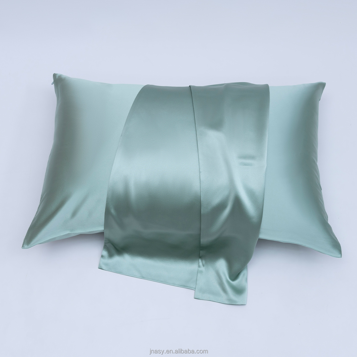 Bean paste green Heavyweight silk pillowcase