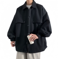 Veste décontractée pour homme, style rétro en cuir PU, design printanier, veste en cuir de motard avec poches sur les manches