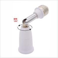 Adaptateur de tuyau en fer rotatif à rallonge universelle E27 Tube flexible à 180 degrés Douille à tête de lampe à 180 degrés en plastique compatible