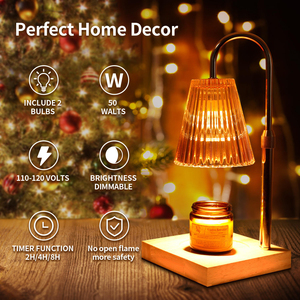 Calentador de Cera Eléctrico LUFU con Pantalla de Vidrio, Ajuste de Brillo Ascendente/Descendente, Lámpara Calentadora de Velas para Aromaterapia y Decoración del Hogar - Product Image 2