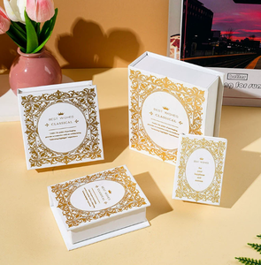 Custom Logo Luxury Book Style Magnetic Jewelry <b>Box</b> Gold Foil Paper <b>Gift</b> Packaging for Ring Necklace <b>Earring</b> - Product Image 1