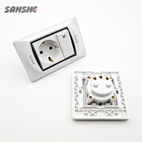 Prises murales électriques SANSHE CE blanches, norme européenne 16A 250V, type Schuko allemand, pour la maison, l'hôtel, le bureau, l'appartement, la décoration