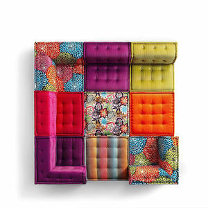 Sofá Modular Extensible de Madera Maciza Tapizado, Estilo Mah Jong, para Sala de Estar, Ajustable, para Apartamento/Villa - Product Image 6