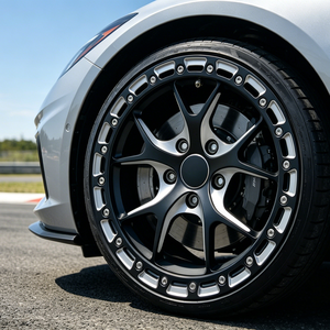 Cerchi Bku 5x120.65 per Chevrolet Corvette C5 C6 C7 C8 Z06 ZR1 <span class=keywords><strong>ERay</strong></span> 18 19 20 Pollici Beadlock Drag Forgiati Personalizzati in Lega Nera - Product Image 1