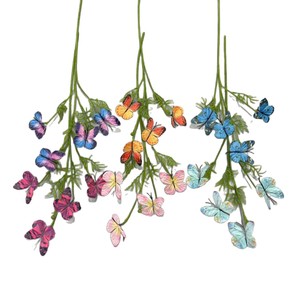 Qiye <b>Artificial</b> <b>Flowers</b> Simulated Butterfly <b>Flower</b> Single Stem 4 Heads Silk <b>Flower</b> Wedding Festival Decorations Commercial - Product Image 2