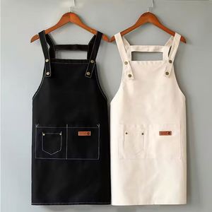 Wholesale Custom Logo Denim Kitchen <b>Apron</b> <b>BBQ</b> Chef Bulk Cotton Canvas <b>Aprons</b> for Beauty Salon - Product Image 2