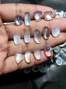 Piedra Preciosa de Piedra Lunar Arcoíris Natural con Corte Brillante, Cabujón para Joyería, Hecho a Mano, Origen TZ, Tamaños 4-16mm - Product Image 3