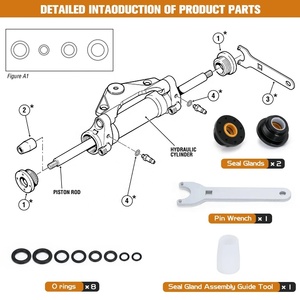 Kit de sello de cilindro de dirección hidráulica, montaje frontal HS5157 para <span class=keywords><strong>SeaStar</strong></span> Pivot HC5340, HC5341, HC5358, HC5365, HC5375 PQY-HUB08 - Product Image 5