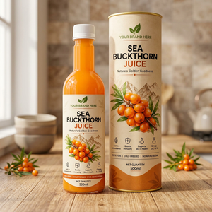 Jus d'argousier premium 500ml, boisson bien-être naturelle pressée à froid, jus d'argousier pur 500ml, fruit naturel - Product Image 1