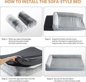 Wholesale Custom Modern Rectangle Grey Plush Velvet Orthopedic <b>Calming</b> Large <b>Dog</b> <b>Bed</b> Cooling Fabric Deep Sleep Pet <b>Bed</b> Mat - Product Image 5