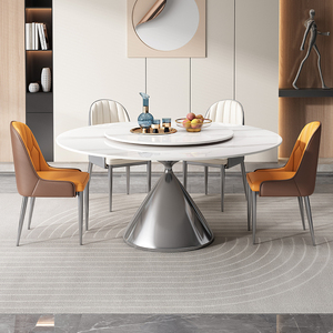 Juego <span class=keywords><strong>de</strong></span> mesa <span class=keywords><strong>de</strong></span> comedor <span class=keywords><strong>de</strong></span> lujo moderno, juego <span class=keywords><strong>de</strong></span> sillas, superpiedra <span class=keywords><strong>de</strong></span> cristal, placa <span class=keywords><strong>de</strong></span> roca redonda Simple, luz <span class=keywords><strong>de</strong></span> Metal para el hogar, experiencia gastronómica <span class=keywords><strong>de</strong></span> lujo - Product Image 6